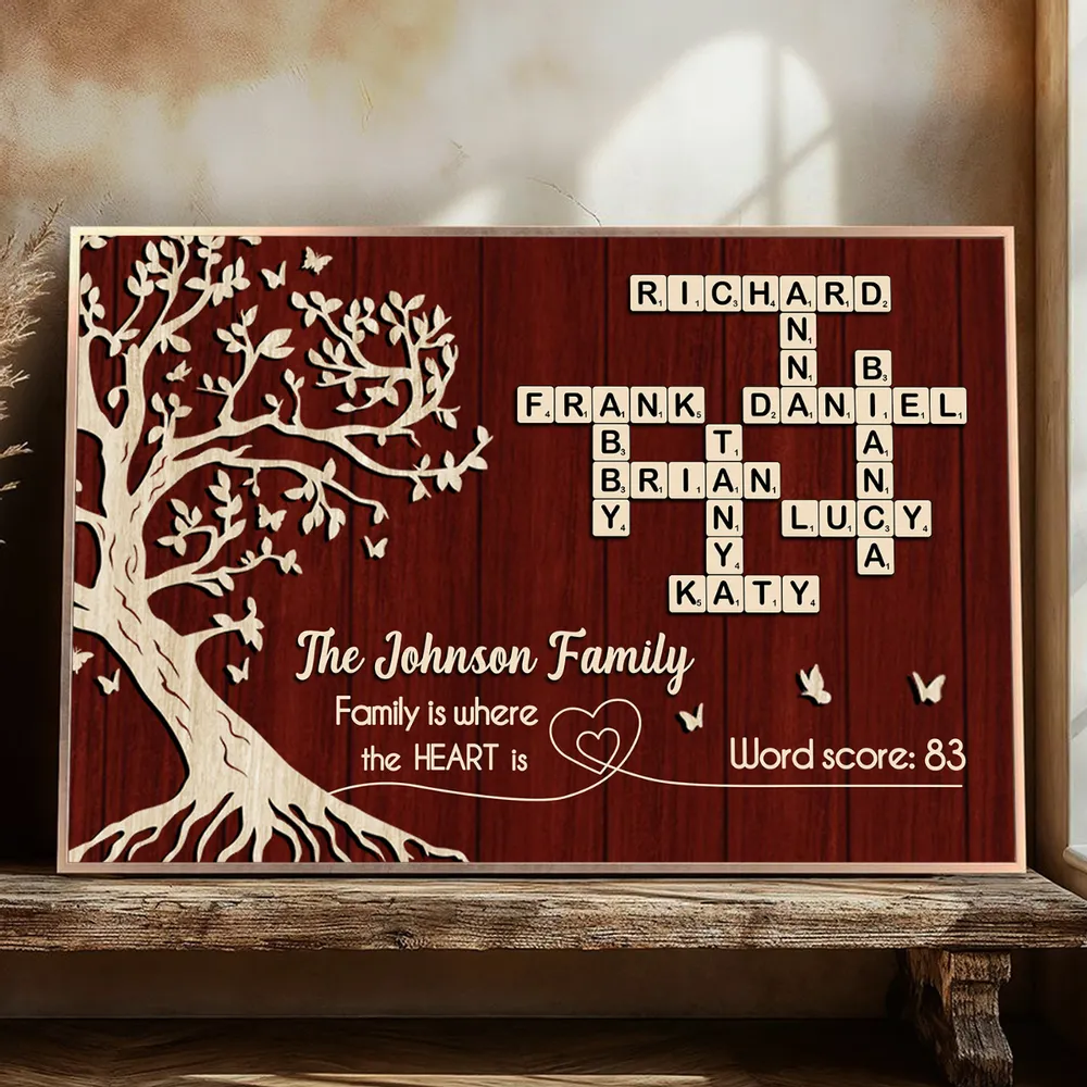 Custom Family Crossword Poster Wall Art – Personalized Names on Tree of Life, Heartwarming Gift for Parents - Image 7