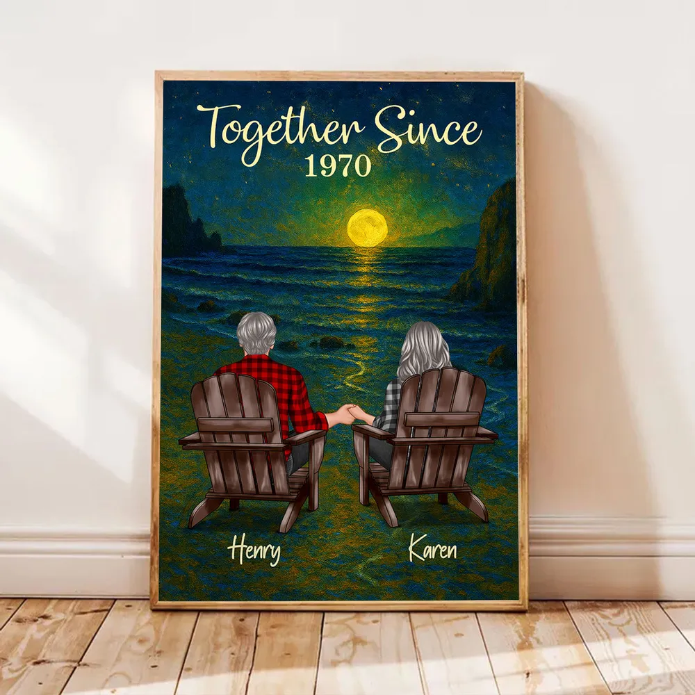 Personalized Poster for Couple with Sunset Beach Scene, Romantic You & Me Art, Unique Gift for Husband, Wife or Partner - Image 5