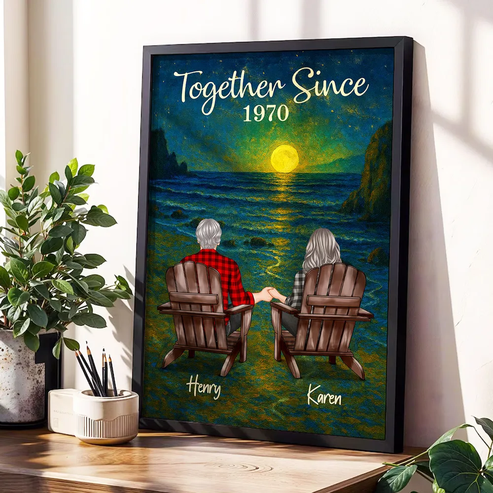Personalized Poster for Couple with Sunset Beach Scene, Romantic You & Me Art, Unique Gift for Husband, Wife or Partner - Image 6