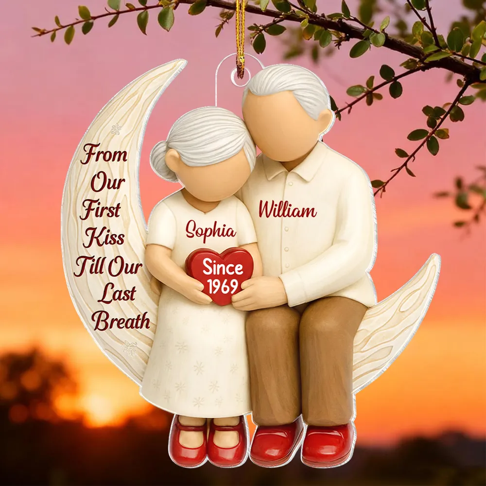 Personalized Crescent Moon Couple Ornament — A Sweet Keepsake Celebrating a Lifetime of Love - Image 3