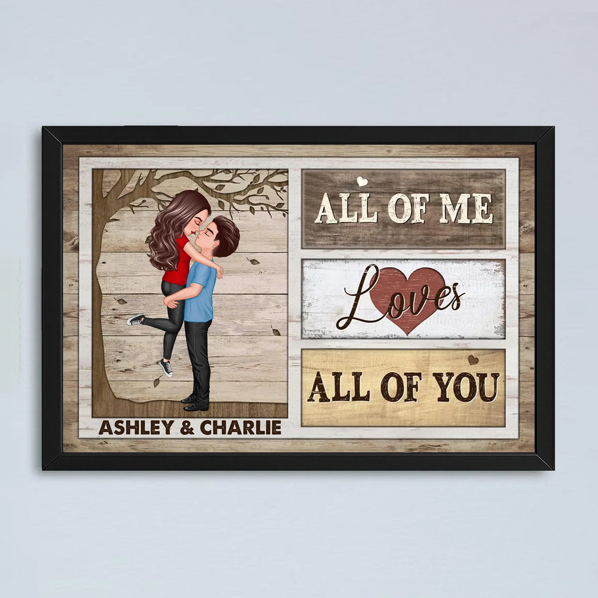 Custom Couple Poster All Of Me Loves All Of You Modern Romantic Wall Art Unique Gift For Anniversary Birthday Or Christmas