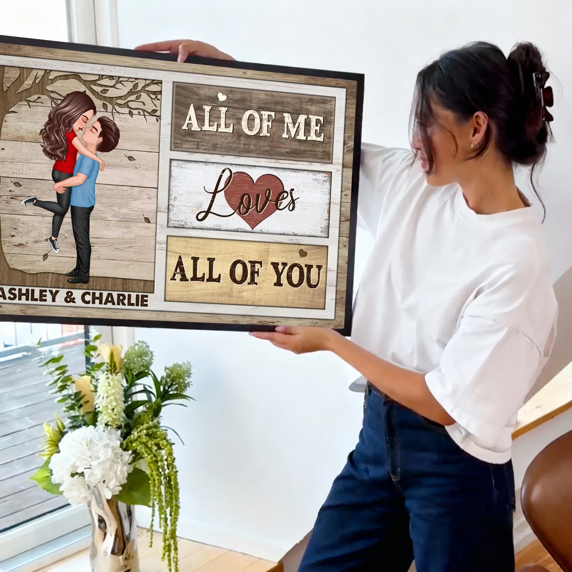 Custom Couple Poster All Of Me Loves All Of You Modern Romantic Wall Art Unique Gift For Anniversary Birthday Or Christmas - Image 5