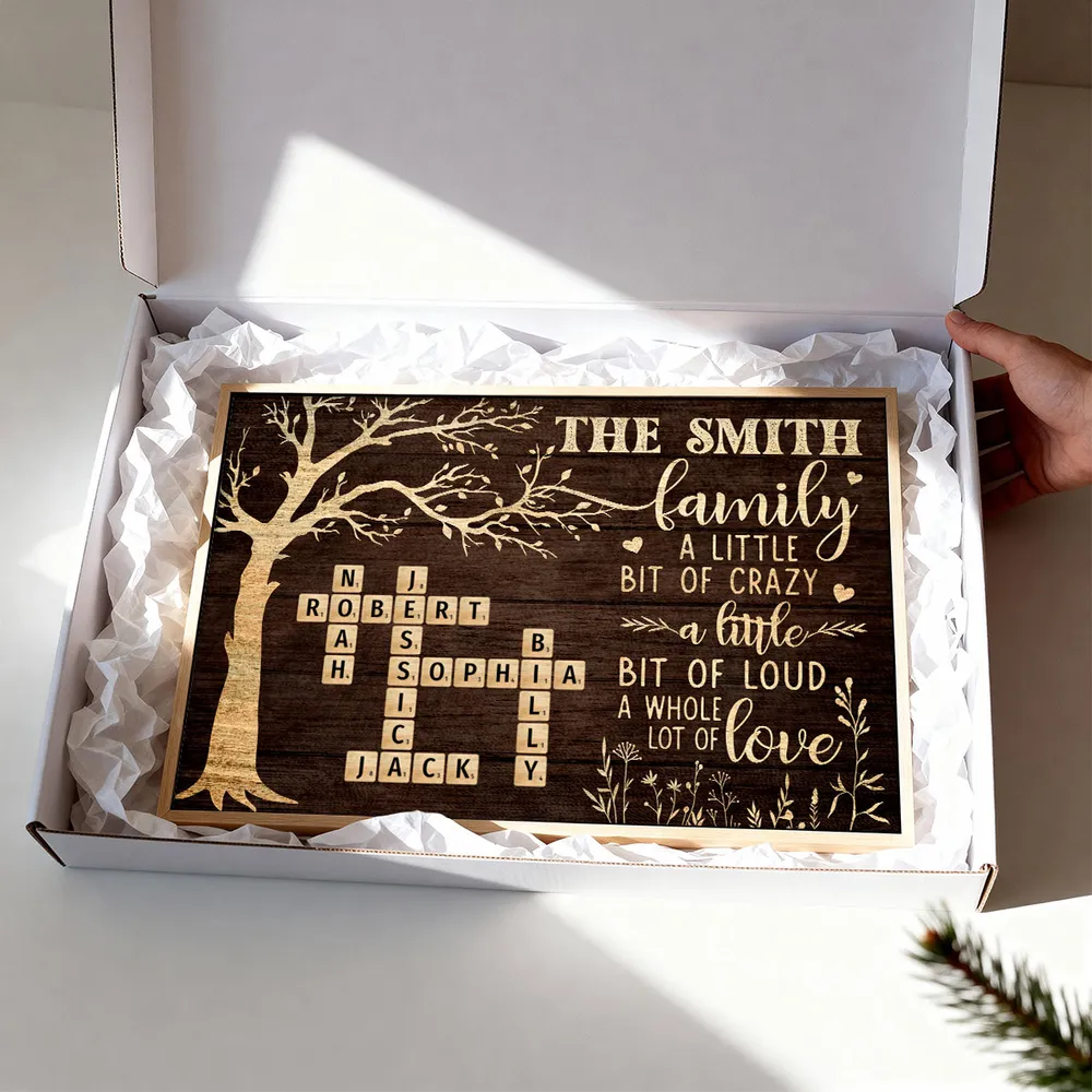 Custom Family Tree Poster with Name Crossword, Warm Wall Art Keepsake, Meaningful Housewarming or Christmas Gift - Image 7