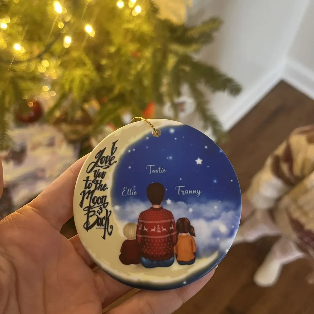 Personalized Ceramic Ornament for Grandma & Grandchild, I Love You to the Moon & Back, Unique Sentimental Gift & Lovely Home Decoration - Image 7