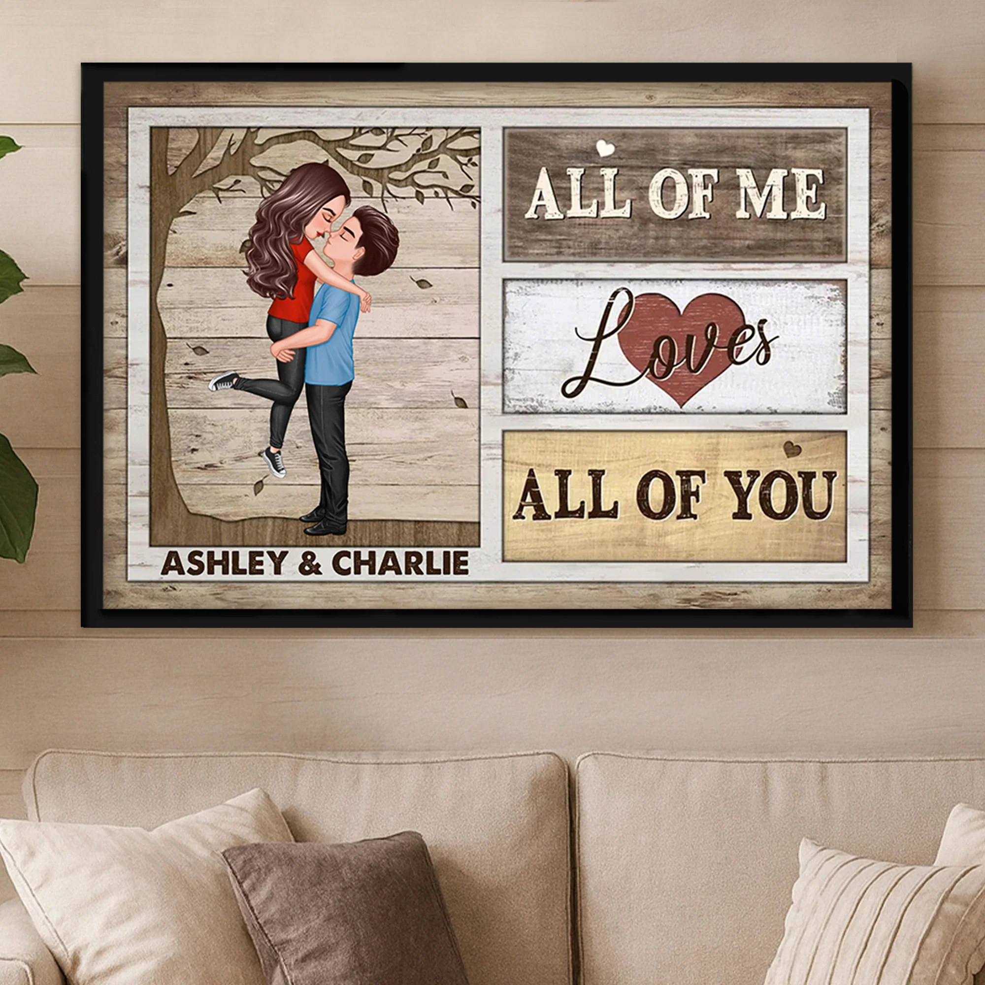 Custom Couple Poster All Of Me Loves All Of You Modern Romantic Wall Art Unique Gift For Anniversary Birthday Or Christmas