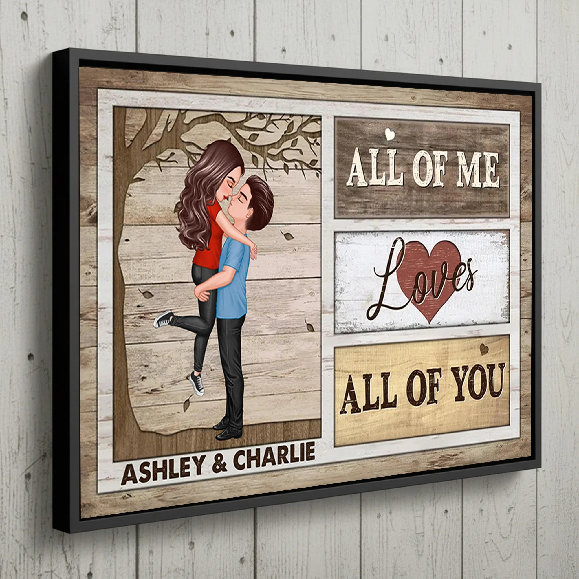 Custom Couple Poster All Of Me Loves All Of You Modern Romantic Wall Art Unique Gift For Anniversary Birthday Or Christmas - Image 2