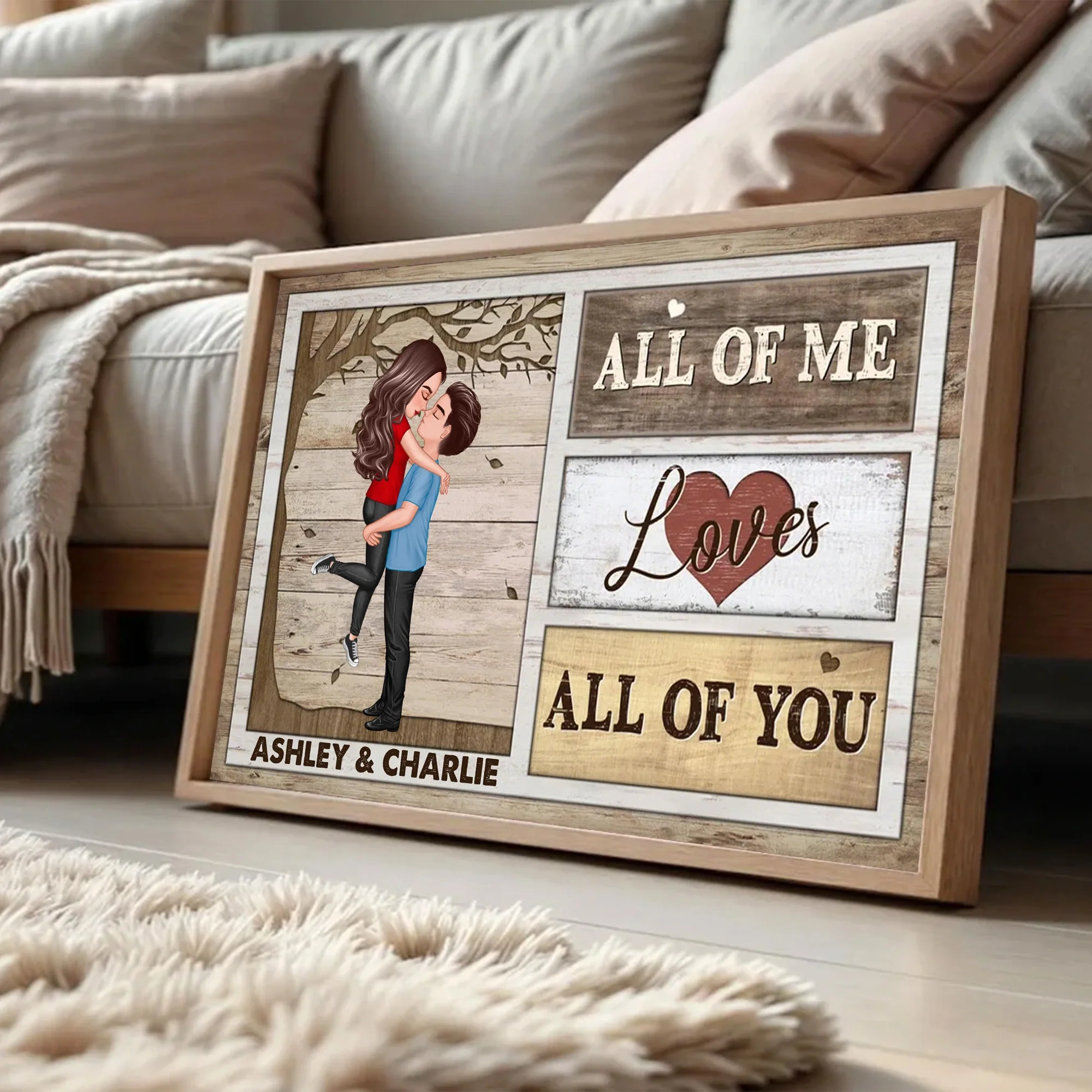 Custom Couple Poster All Of Me Loves All Of You Modern Romantic Wall Art Unique Gift For Anniversary Birthday Or Christmas - Image 2