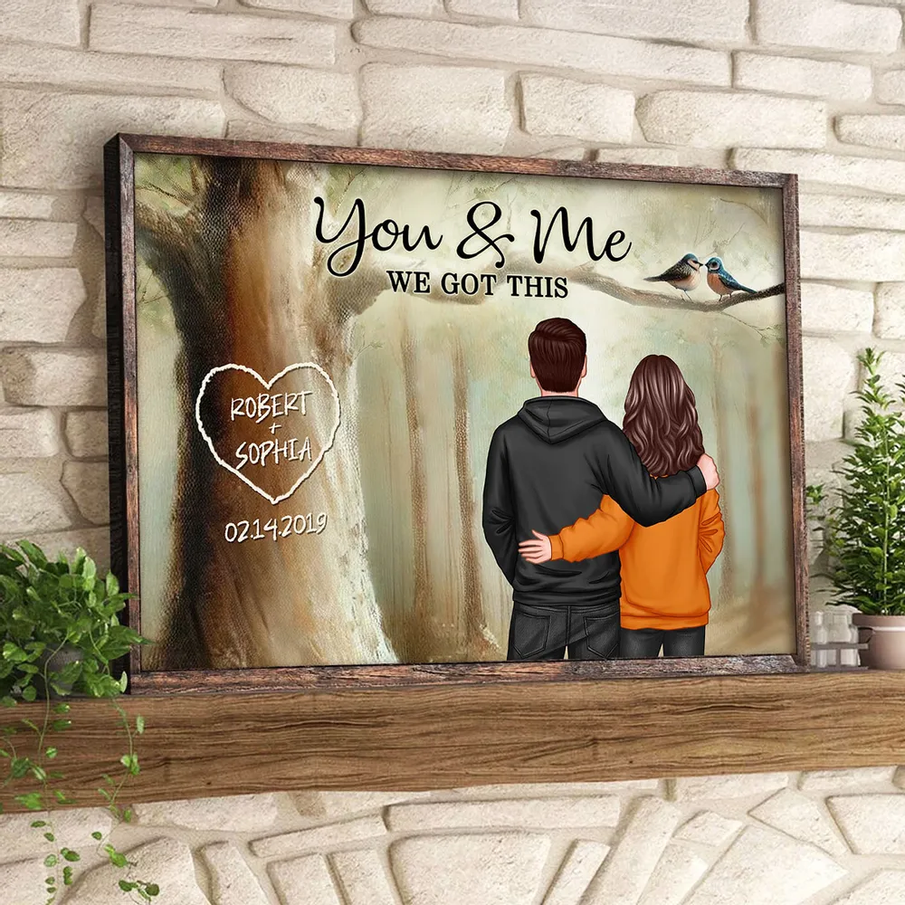 Personalized Couple Poster You & Me In Forest, Custom Names Art, Romantic Wall Decor, Unique Gift For Boyfriend, Girlfriend Or Spouse - Image 10