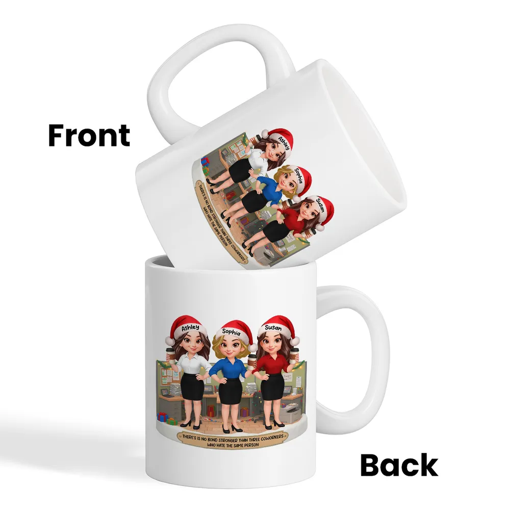 Personalized White Ceramic Mug for Coworkers – Funny Office Scene, Custom Work Besties, Unique Gift for Colleagues - Image 4