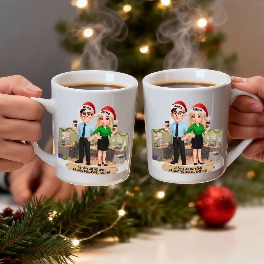Personalized White Ceramic Mug for Coworkers – Funny Office Scene, Custom Work Besties, Unique Gift for Colleagues - Image 7
