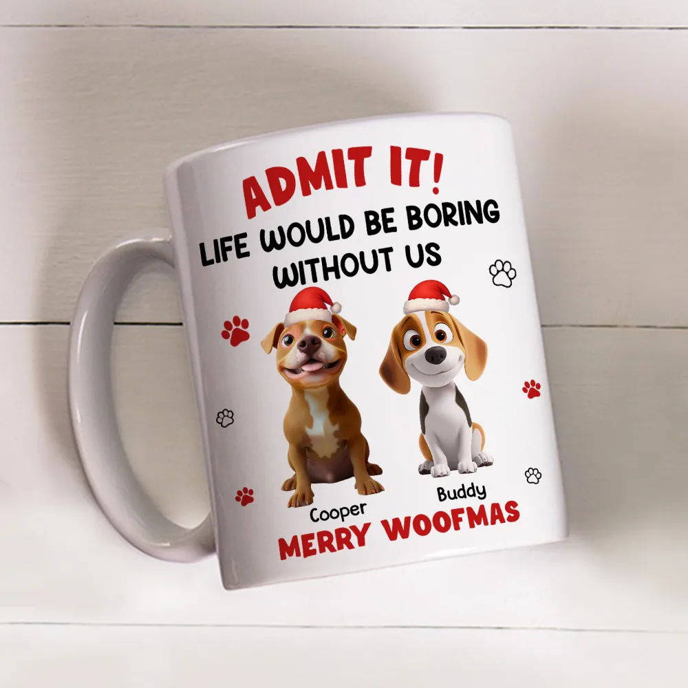 Personalized White Ceramic Mug with Cute Corgi Cartoon, Admit It Quote, Fun Christmas Pet Lover Gift - Image 3