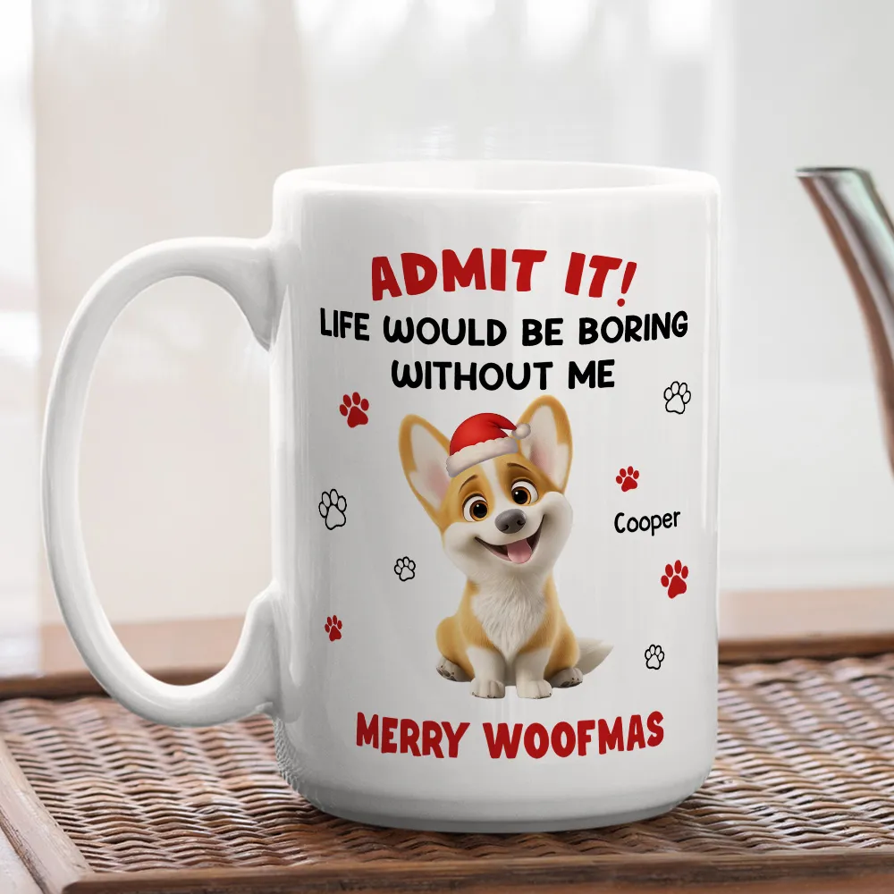 Personalized White Ceramic Mug with Cute Corgi Cartoon, Admit It Quote, Fun Christmas Pet Lover Gift - Image 7