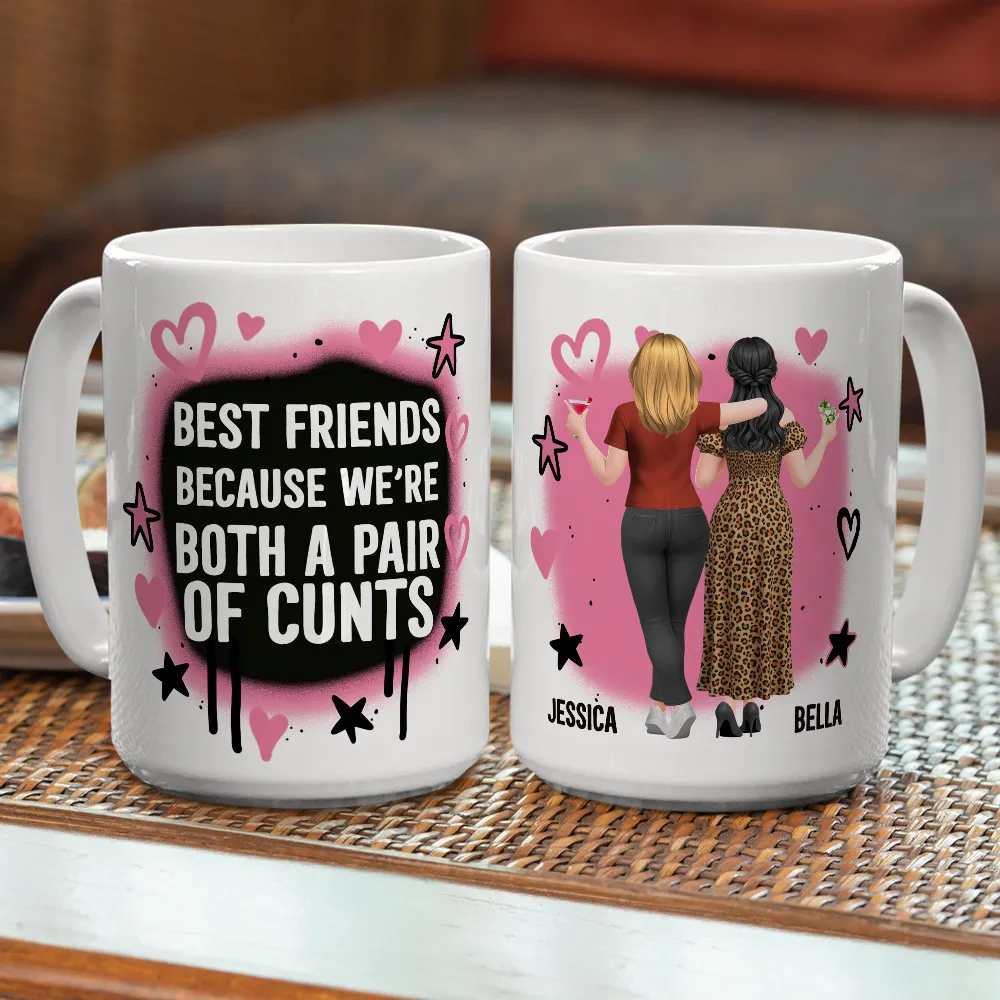 Personalized Best Friends Mug with Bold Funny Quote – Custom Characters, Unique Gift for Your Bestie - Image 3