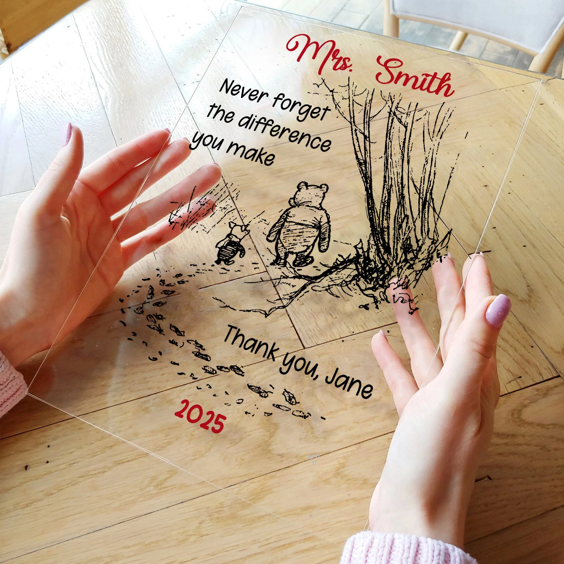 Custom Acrylic Plaque Keepsake, Heartfelt Never Forget the Difference You Make Message, Meaningful Appreciation Gift - Image 2