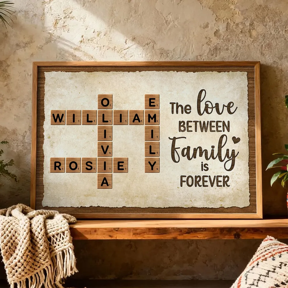 Custom Family Crossword Poster Wall Art – Personalized Names, Heartwarming Home Decor and Unique Gift for Grandparents or Parents - Image 10