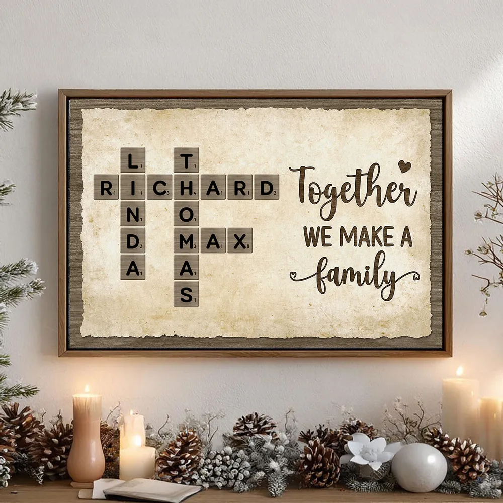 Custom Family Crossword Poster Wall Art – Personalized Names, Heartwarming Home Decor and Unique Gift for Grandparents or Parents - Image 3