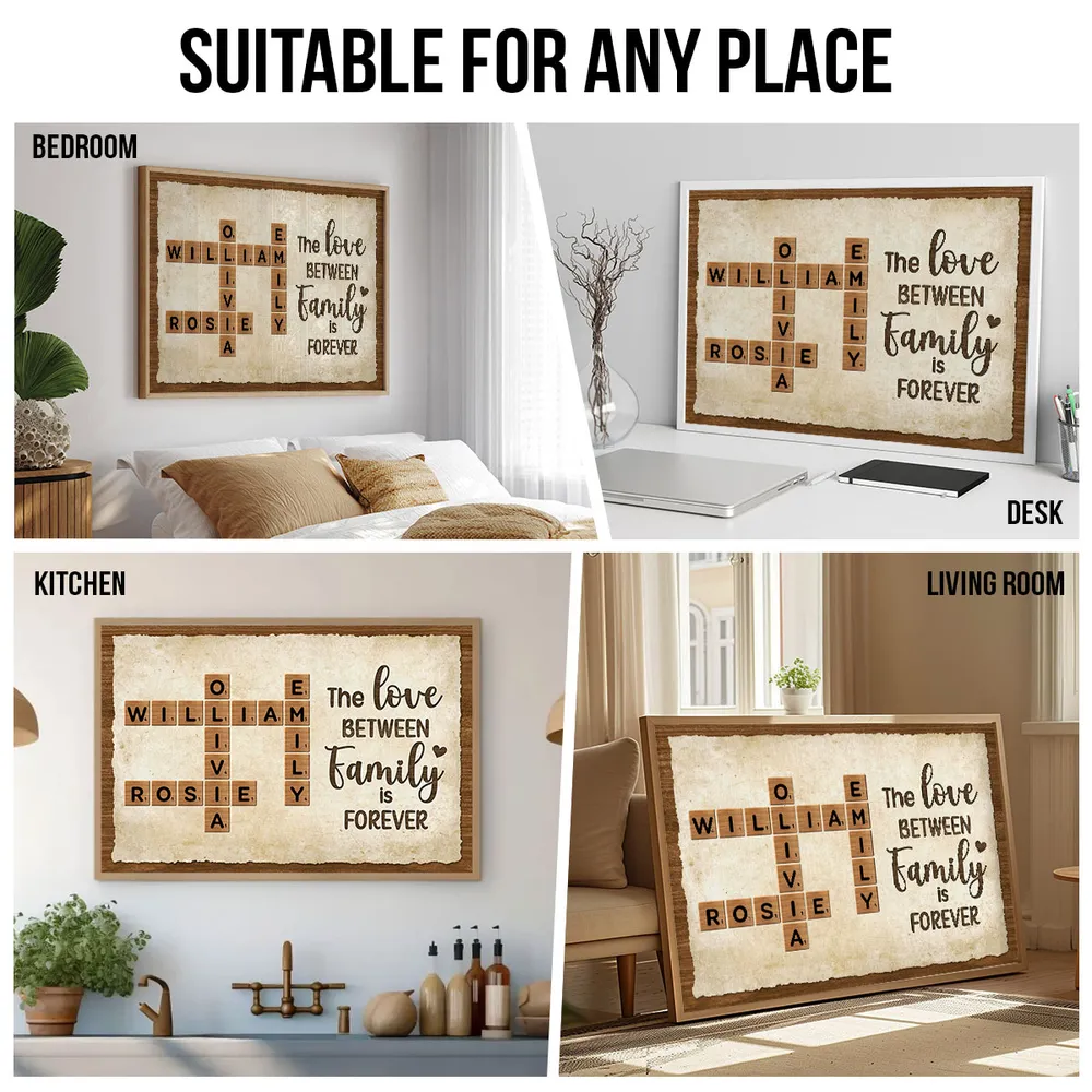 Custom Family Crossword Poster Wall Art – Personalized Names, Heartwarming Home Decor and Unique Gift for Grandparents or Parents - Image 6