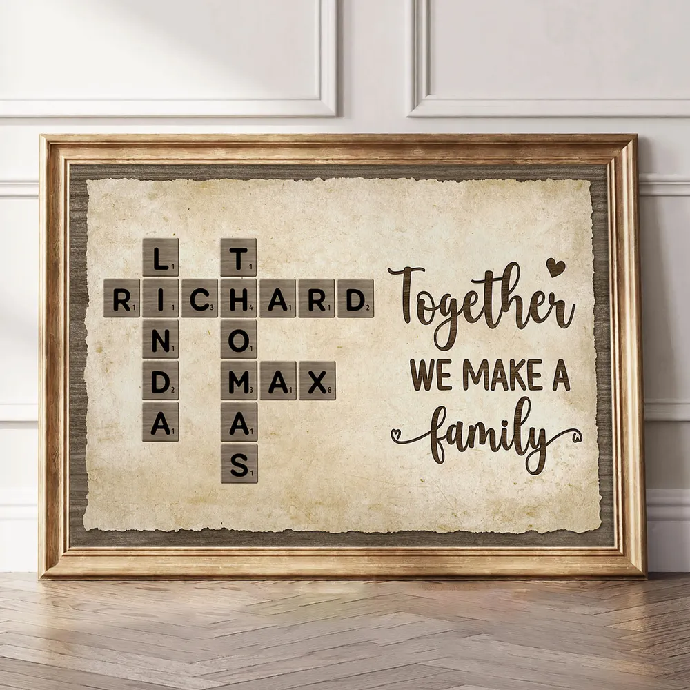 Custom Family Crossword Poster Wall Art – Personalized Names, Heartwarming Home Decor and Unique Gift for Grandparents or Parents - Image 9