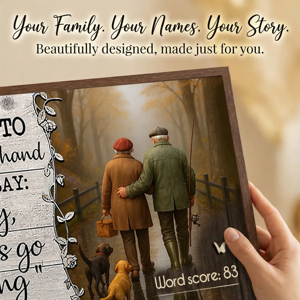 Personalized Couple Fishing Poster with Dogs – Romantic Wall Art for Living Room, Unique Gift for Him or Her - Image 7
