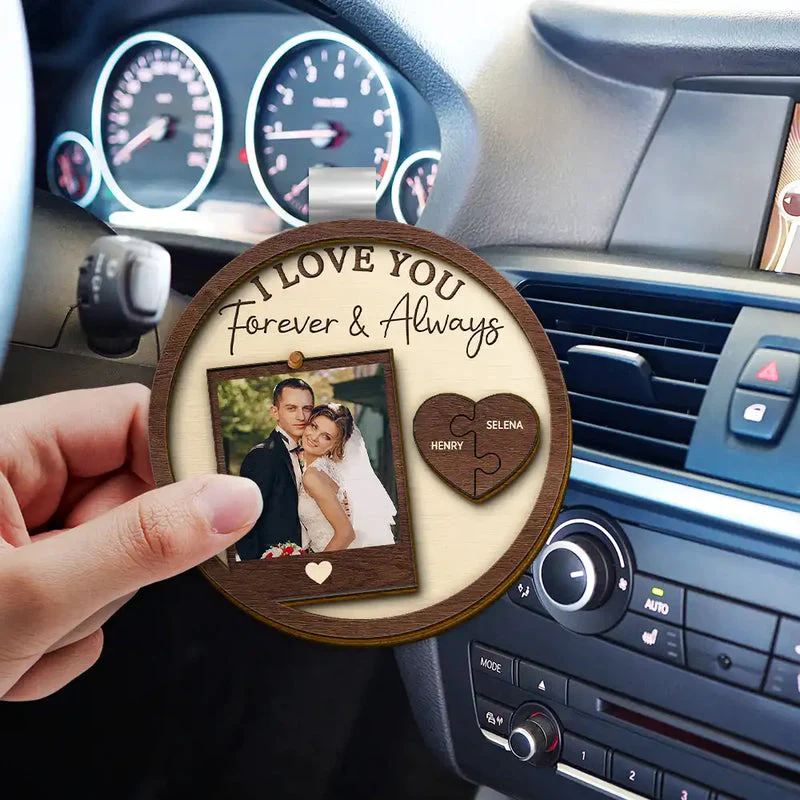 Personalized Wooden Car Visor Clip with Photo & Drive Safe I Love You Message – Custom Couple Keepsake & Unique Gift for Everyday Drives - Image 6