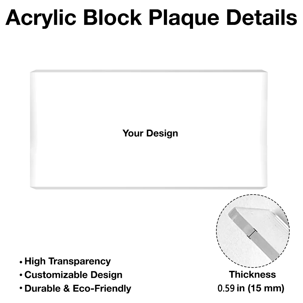Personalized Rectangle Acrylic Block Plaque for Office Desk Decor – Custom Name Plate with Floral Art, Unique Gift for Coworkers & Boss - Image 4