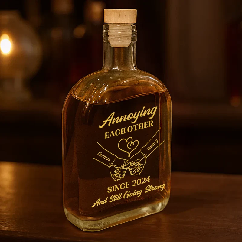 Personalized Glass Spirits Decanter for Couples – Funny 'Annoying Each Other' Design, Romantic Keepsake & Unique Gift - Image 3
