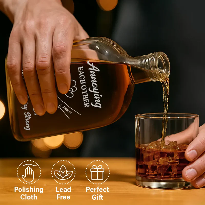 Personalized Glass Spirits Decanter for Couples – Funny 'Annoying Each Other' Design, Romantic Keepsake & Unique Gift - Image 4