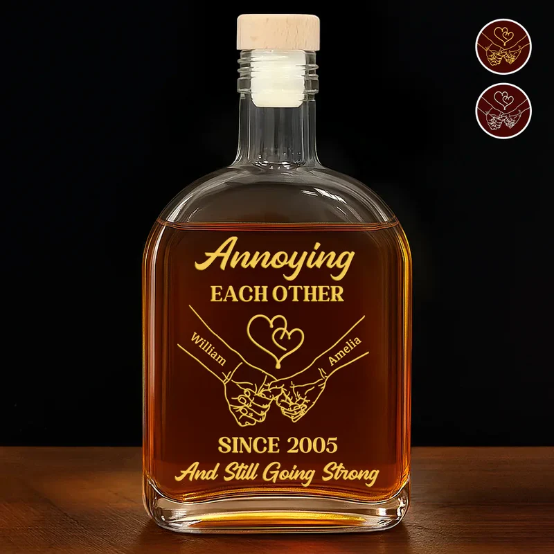 Personalized Glass Spirits Decanter for Couples – Funny 'Annoying Each Other' Design, Romantic Keepsake & Unique Gift - Image 6