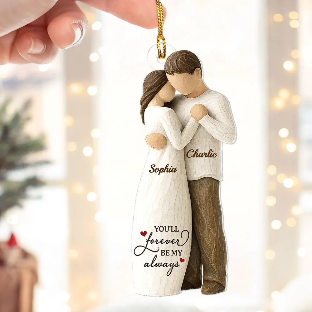 Personalized Acrylic Ornament Couple Hugging On Christmas Tree – Romantic Custom Gift For Him Or Her, A Favorite Place Is Next To You - Image 4