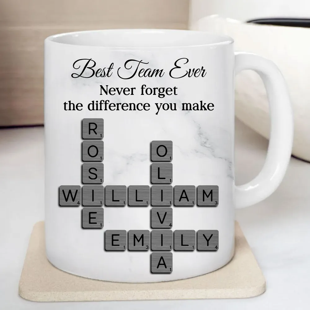 Personalized White Ceramic Mug for Team Members, Custom Name Design for Coworkers, Unique Appreciation Gift - Image 10