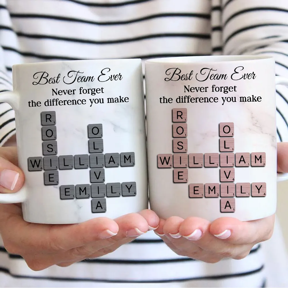 Personalized White Ceramic Mug for Team Members, Custom Name Design for Coworkers, Unique Appreciation Gift - Image 7