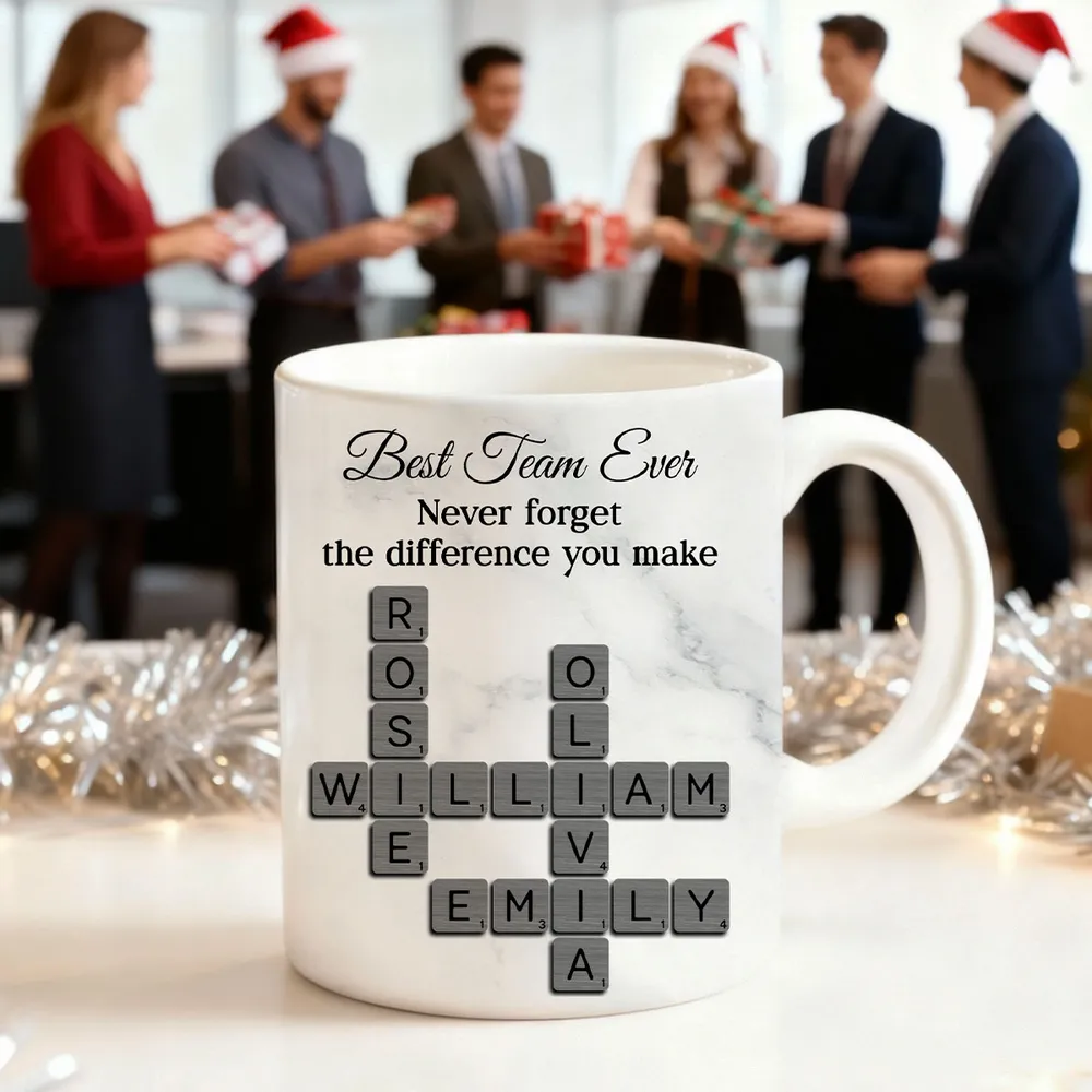 Personalized White Ceramic Mug for Team Members, Custom Name Design for Coworkers, Unique Appreciation Gift - Image 9