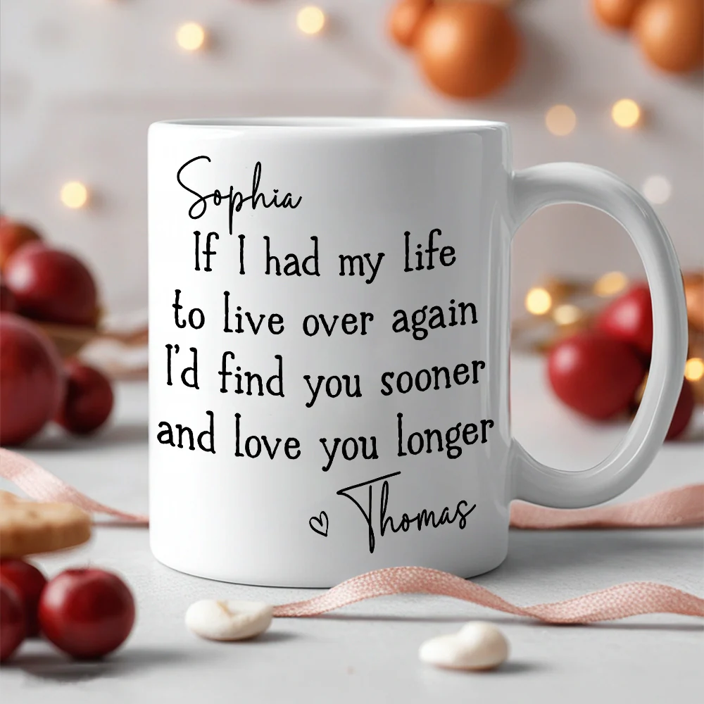 Custom Love You Longer Coffee Mug, Personalized White Ceramic Mug for Partner, Sweet Daily Reminder & Thoughtful Romantic Gift