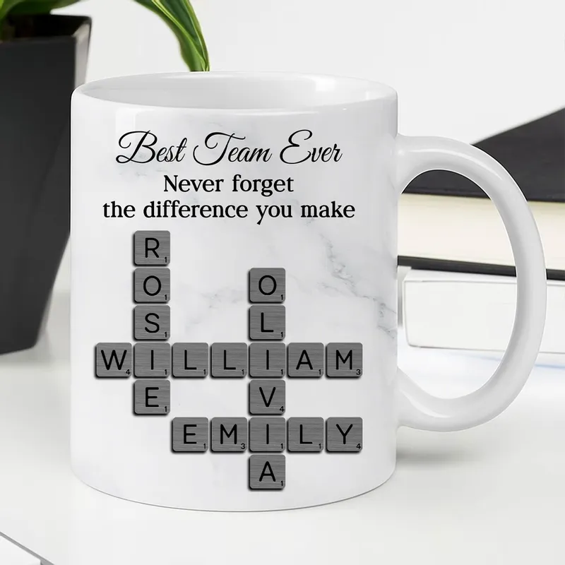 Personalized White Ceramic Mug for Fur Babies Lovers with Crossword Pet Names, Cute Unique Gift for Dog or Cat Mom - Image 8