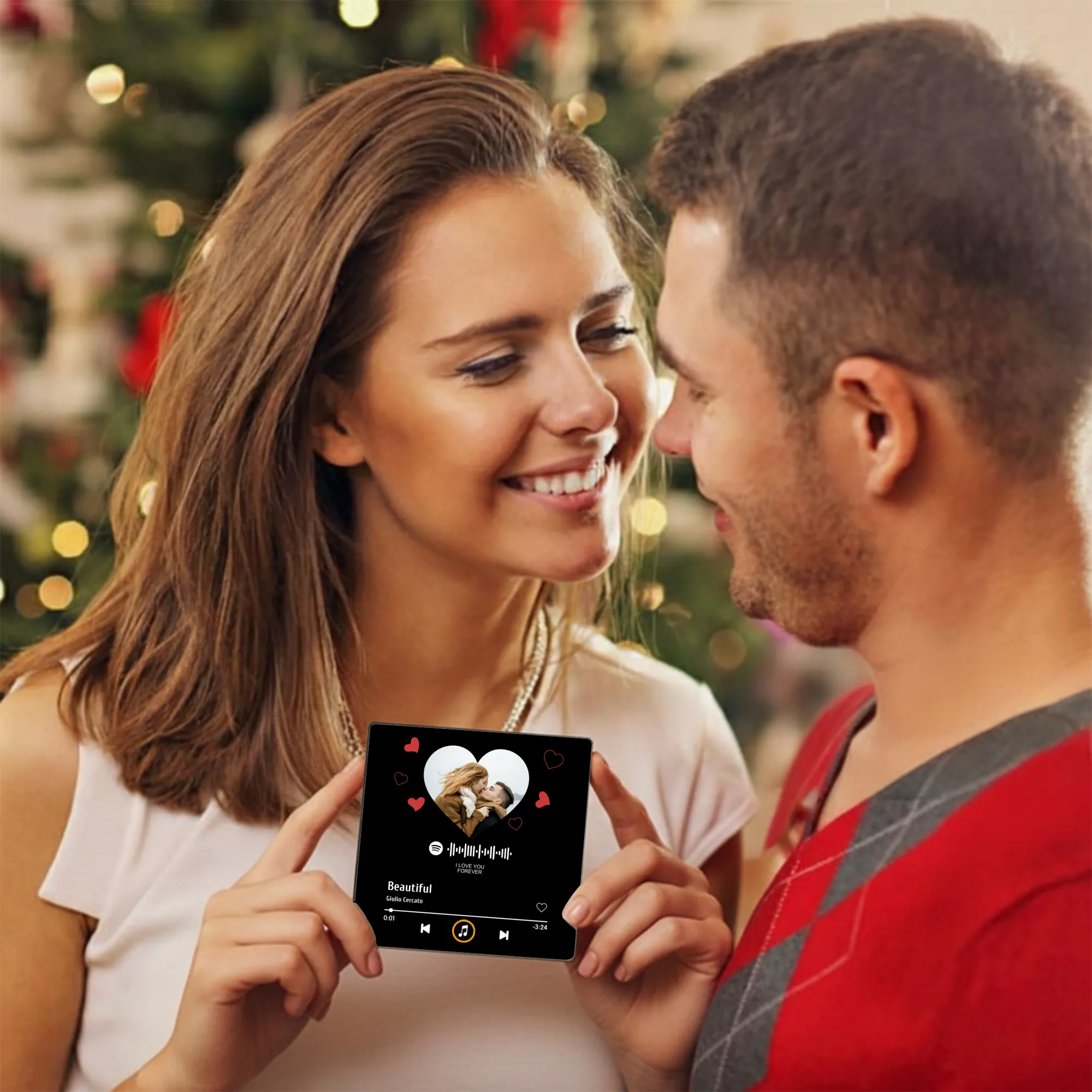 Personalized Couple Acrylic Music Magnet with Photo & Song Design – Romantic Fridge Decor & Unique Gift for Partner - Image 2