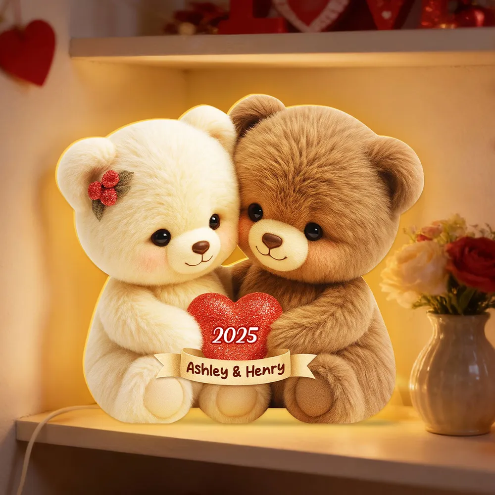 Personalized Acrylic Car Hanger with Cute Bear Couple – Custom Car Mirror Decor and Unique Romantic Gift for Couples - Image 8