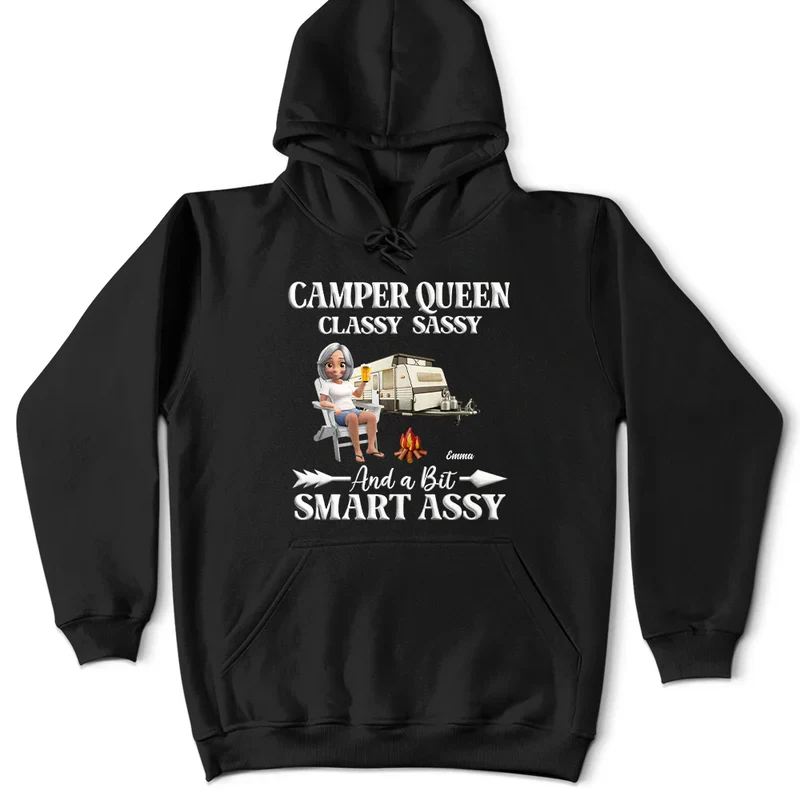 Camper Queen Classy Sassy And a Bit Smart Assy Shirt, Funny Camping Gift for Women Who Love RV Life - Image 3