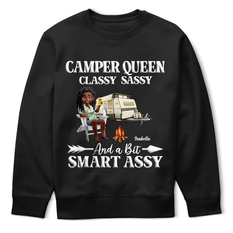 Camper Queen Classy Sassy And a Bit Smart Assy Shirt, Funny Camping Gift for Women Who Love RV Life - Image 4