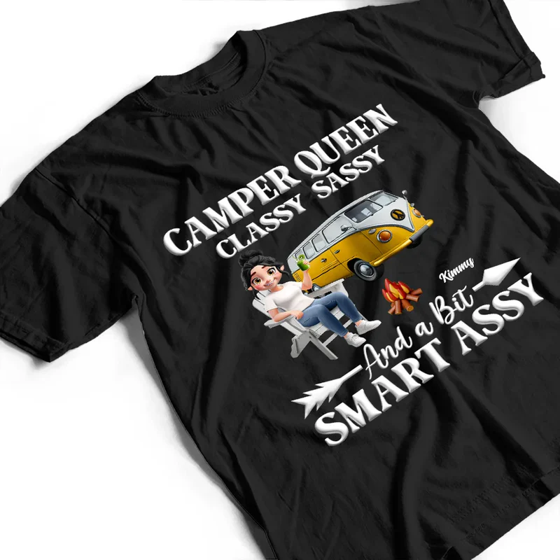 Camper Queen Classy Sassy And a Bit Smart Assy Shirt, Funny Camping Gift for Women Who Love RV Life - Image 5