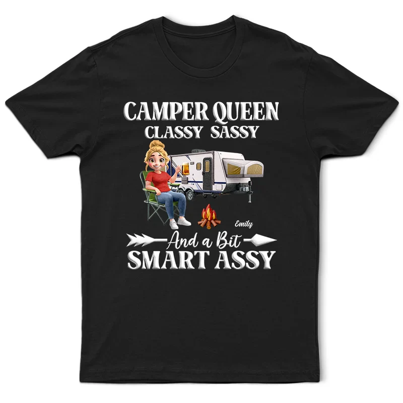Camper Queen Classy Sassy And a Bit Smart Assy Shirt, Funny Camping Gift for Women Who Love RV Life - Image 6