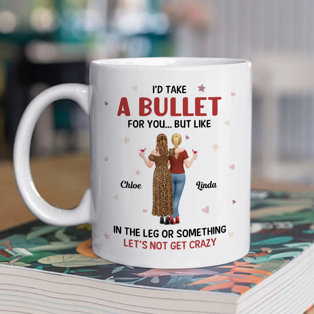 Funny Best Friends Mug – Personalized Friends Back View Ceramic Cup with Sarcastic Friendship Quote - Image 2