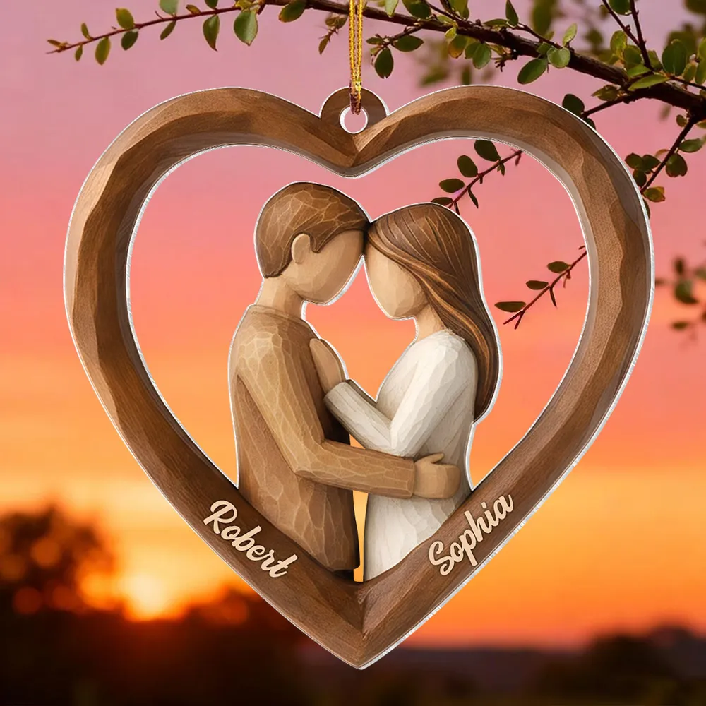 Custom Couple Heart Acrylic Ornament – Unique Hanging Decoration for Romantic Holidays, Anniversaries and Everyday Love Gifts - Image 8