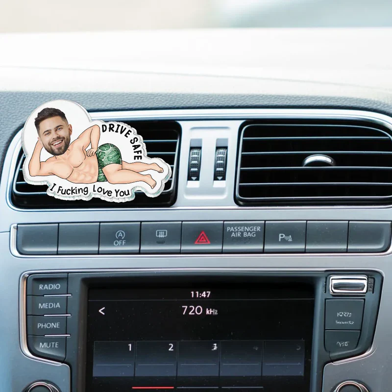 Personalized Acrylic Car Vent Clip with Your Photo Drive Safe I Fking Love You - Funny Romantic Unique Gift - Image 3