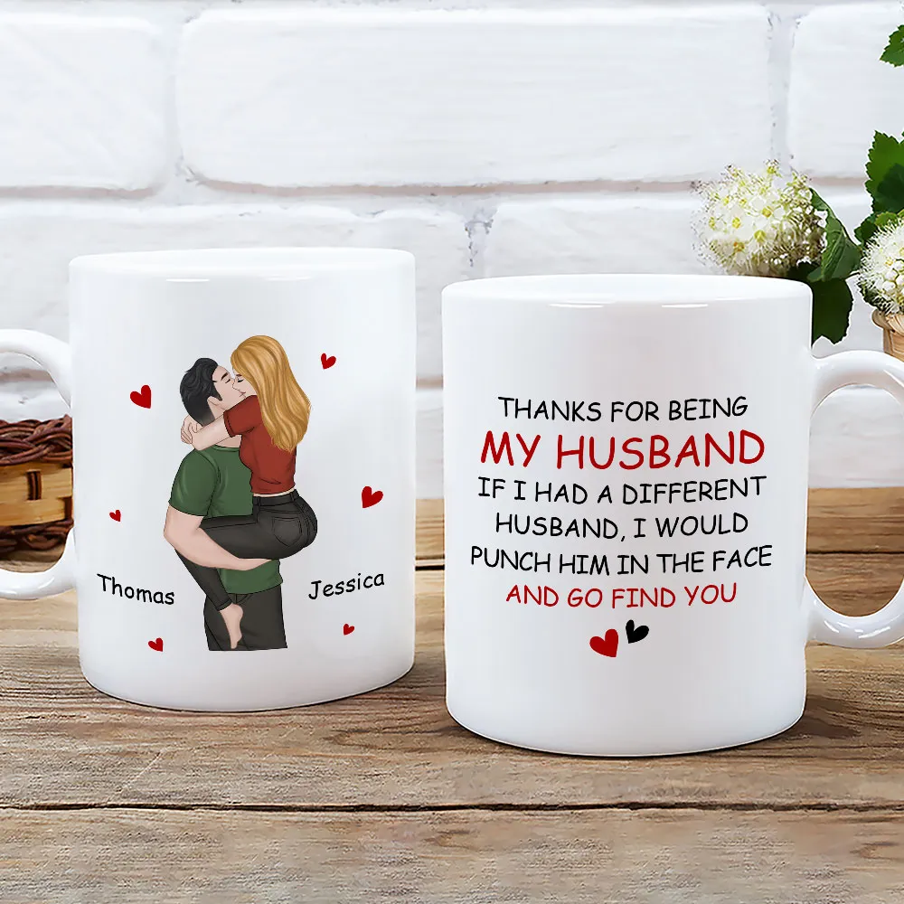 Funny Personalized Ceramic Mug Thanks For Being My Husband Sweet Romantic Couple Design Unique Gift for Wife or Husband - Image 2