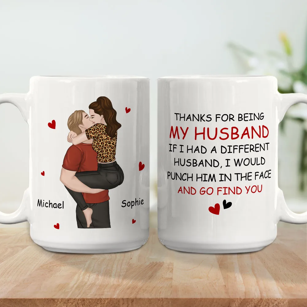 Funny Personalized Ceramic Mug Thanks For Being My Husband Sweet Romantic Couple Design Unique Gift for Wife or Husband - Image 5