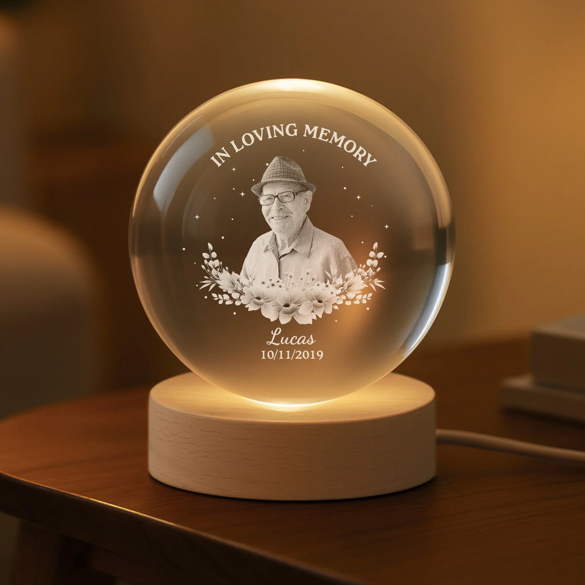 Personalized Globe Lamp Photo Keepsake, I'm Always With You, Warm Memorial Night Light Unique Gift - Image 3