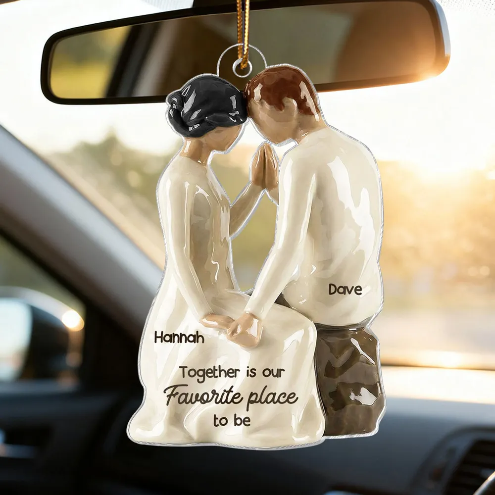 Personalized Acrylic Ornament Romantic Couple Holiday Tree Keepsake Soft Modern Look Unique Gift for Wife Husband or Couple - Image 3