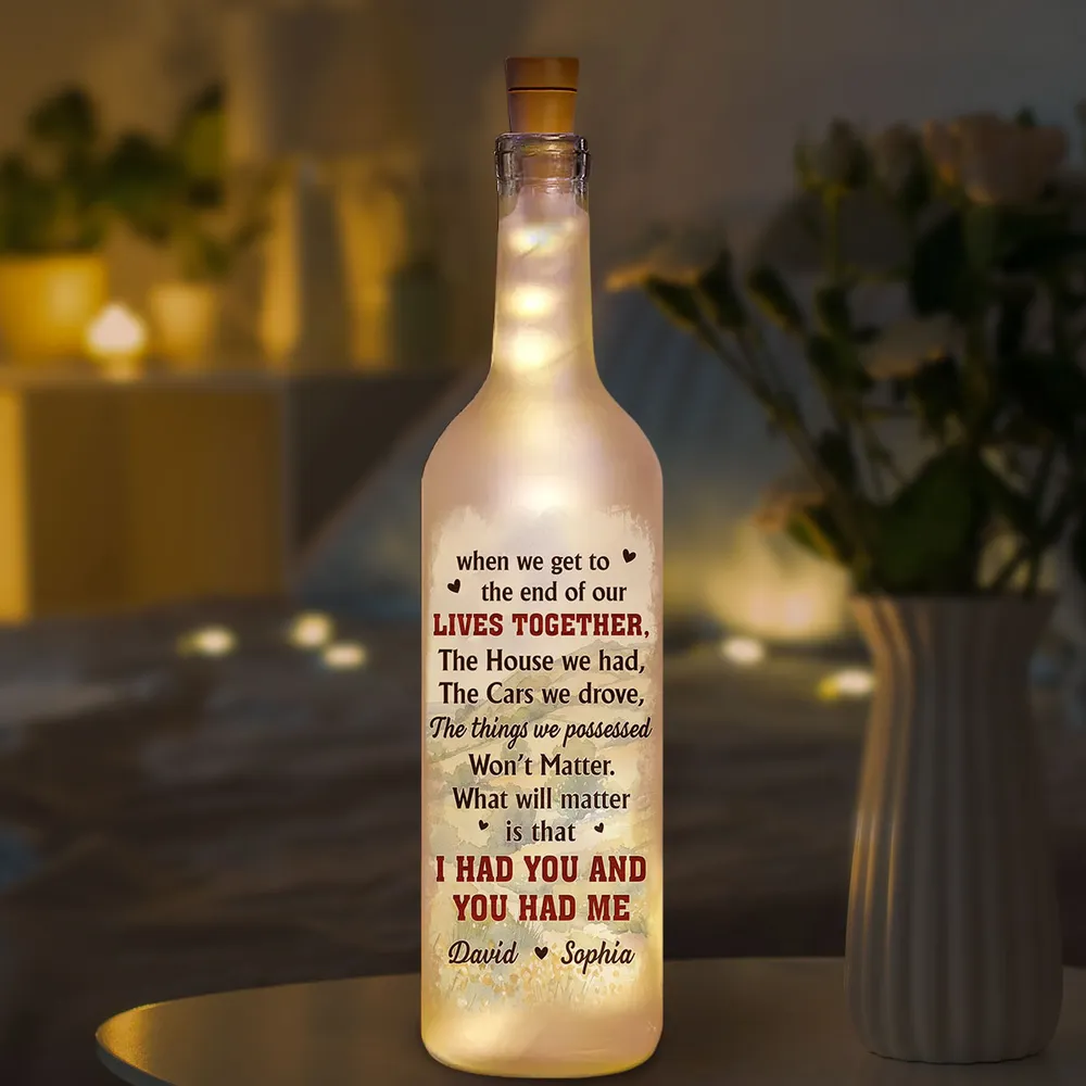 Personalized Couple Bottle Lamp With Warm Glow Bedroom Decor, Unique Romantic Gift for Husband or Wife - Image 4