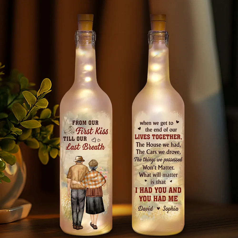 Personalized Couple Bottle Lamp With Warm Glow Bedroom Decor, Unique Romantic Gift for Husband or Wife - Image 5
