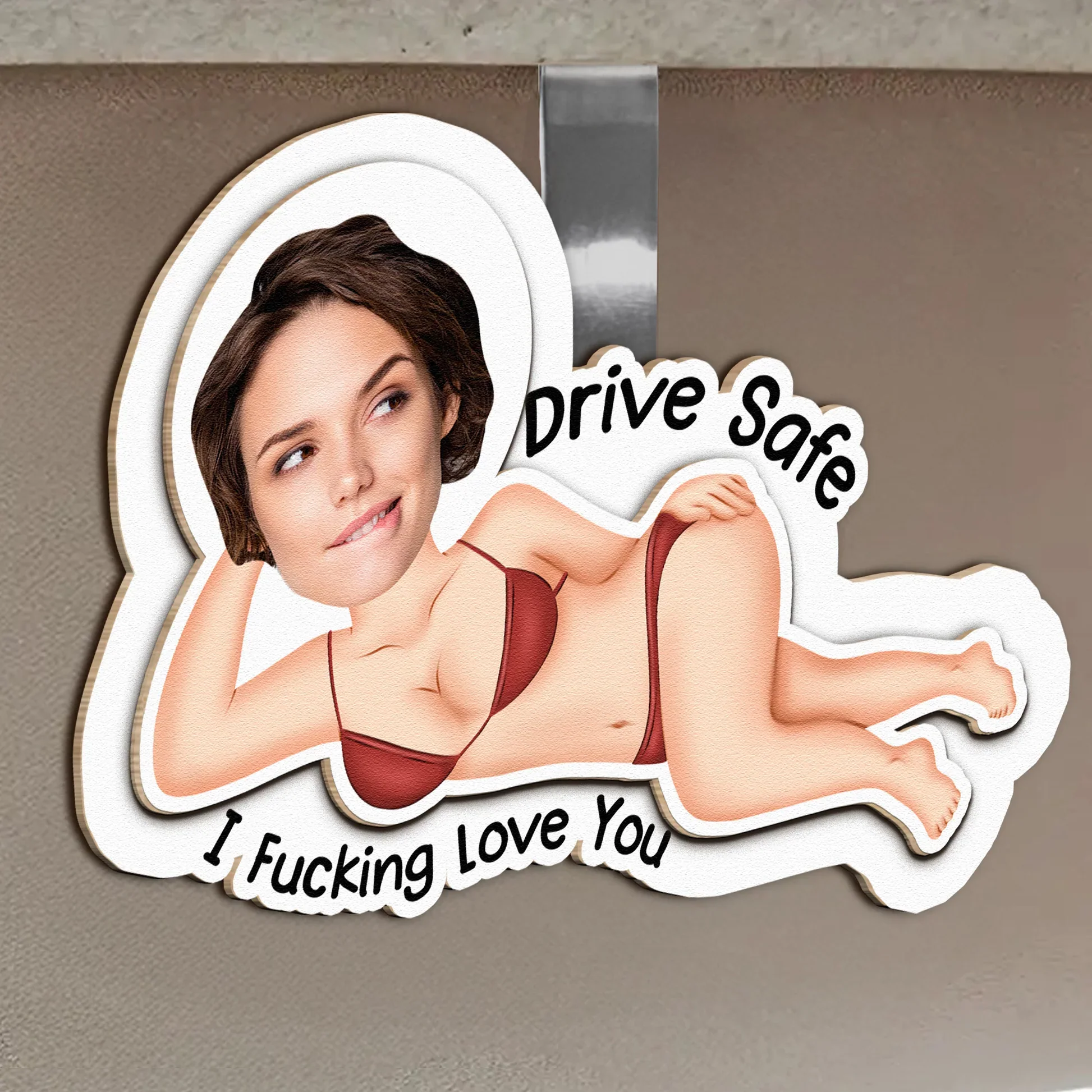 Personalized Photo Car Visor Clip Drive Safe I Fucking Love You Funny Romantic Gift for Wife or Girlfriend - Image 5